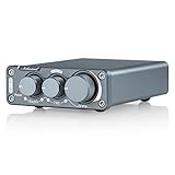 [2023 Upgraded] Nobsound Mini 2 Kanal Verstärker Receiver 100W×2 Hi-Fi Class D Digital Power Amplifier TPA3116 Stereo Verstärker mit Treble & Bass Control für Heimlautsprecher (mit 19V Netzteil)