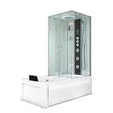 AcquaVapore Whirlpool Dusche Kombination K05-L03-WP-EC Duschtempel 180x90 cm mit 2K Scheiben Versiegelung