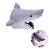 Ecosway Süß Cartoon Shark/Krokodil Form Wasserhahn Verlängerung, Kinder Sicherheit Silikon Badezimmer Wasserhahn Waschbecken Handwäsche Helfer, Baby Sicher und Spaß Hand Badezimmer Zubehör - Shark