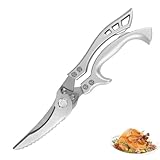 Wixovo Geflügelschere aus Edelstahl, Scharfe Küchenschere, Knochenschere Profi, für Fleisch, Fisch, Knochen und Gemüse, mit Sicherheitsverschluss