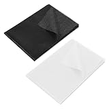 LIULINY 2 Stück Bügelvlies Stoff, 100 x 200 cm 58g/m² Aufbügelbarer Einlagestoff, Schmelzbarer Schnittstoff, Bügelvlies, zum Nähen Quilten Verstärkte Bekleidung Manschetten Bügelfalten (Schwarz, Weiß)