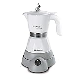 Ariete 1358 Moka Aroma - elektrische Kaffeemaschine für 2-4 Tassen, 400 W, Abschaltautomatik, Warmhaltefunktion auf 30°, Weiß