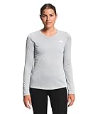 THE NORTH FACE Elevation Damen Langarm-T-Shirt (Standard- und Übergröße), Tnf Light Grey Heather, X-Groß