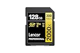 Lexar Professional 2000x SD Karte 128GB, SDXC UHS-II Speicherkarte ohne Lesegerät, Bis Zu 300MB/s Lesen, Class 10, U3, V90 SD Speicherkarte für DSLR, Videokameras in Kinoqualität (LSD2000128G-BNNAG)
