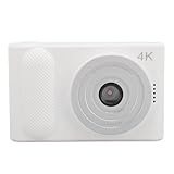 Kompakte Digitalkamera mit 16-fachem Digitalzoom, Bis zu 4K, 48 MP Vlogging-Kamera, Tragbare Digitalkamera, 2,4-Zoll-TFT-LCD-Bildschirm, Kamera für Kinder, Kinder, Anfänger (WHITE)