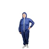 ARNOMED 50x PP-Schutzanzug Extra Stark, Ganzkörperanzug Blau 50g/m², Maleranzug-Einweg L, Arbeits-Overalls für Herren/Damen mit Kapuze, Einweg Overall, Schutzanzug Einweg, Lackieranzug