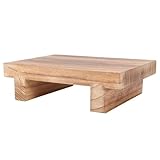 Tritthocker Holz, Multifunktionaler Paulownia-Fußhocker, Vintage Holzfußhocker, Tragbarer Bett-Tritthocker, Fußstütze aus Holz Unter Dem Schreibtisch für Den Innen und Außenbereich(25 x 18 x 7cm)
