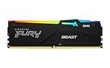 Kingston FURY Beast Schwarz RGB 16GB 5600MT/s DDR5 CL40 DIMM Desktop Gaming Speicher Einzelnes Modul - KF556C40BBA-16