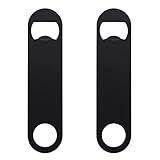 cobee 2 Stück Flaschenöffner Edelstahl, Bieröffner Bierflaschenöffner Flacher Bottle Opener Bar Flaschenöffner für Küche Bar Restaurant(Schwarz)