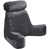 bananair Lesekissen Für Bett und Sofa - Weich und komfortabel, Optimale Rückenunterstützung - Praktische Armlehnen und Ergonomische Sitzfläche - Rückenkissen Mit Armlehnen (Grau)