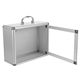 NUOBESTY Wandmedikamentenschrank Klein aus Metall und Acryl Wandmontierter Medikamentenkasten für Notfallaufbewahrung im Bad und Büro Kompakte Medikamentenbox mit Einfachem Zugriff