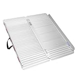 LIEKUMM 96x85cm Tragbare Rollstuhlrampe Tragflähigkeit 400kg Breitere Faltbare rutschfeste Oberfläche Aluminium-Rampe für Treppen Türschwelle usw