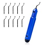 Dreamil Entgrater Werkzeug,mit 10 Stück 360 ° Drehen HSS Ersatzklingen,Universal Handentgrater für Kunststoff, Metall,3D Drucker, Rohr, PVC, Stahl und Aluminium