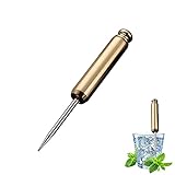 Eispickel Bar Vorstecher Kitchen Bar Ice Picks Ice Pick Crusher Kitchen Tool Ice Pick Stainless Steel Ice Axe With Safety Handle And Protective Case For Kitchen Bars Bartenders Picnics Camping(Gold)