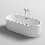 HOME DELUXE - freistehende Design Badewanne - BOLA PLUS - inkl. Whirlpoolfunktion - Maße: 170 x 80 x 58 cm I Indoor Jacuzzi, Spa, 2 Personen