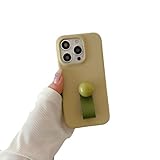 YIMAISZQ iPhone Pro Hülle13 14 15 16 Fashion Cross Textur Pu Leder Telefon Hülle Für 13 Max Süßer Fingerringhalter Schlanker Hartpcer -rückdecke-grün-pc Pu-für für iPhone 13 Mini Hülle (5,4 ')