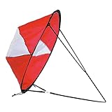 CAKEEYUM Kayak Wind Sail Foldable Downwind Paddle Board Sail for Inflatable Boats Canoes Red