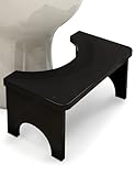 SeiriHelper Toilettenhocker aus Bambusholz für Erwachsene, Klohocker für verbesserten Stuhlgang, WC Hocker für bequemes Sitzen im Badezimmer (Schwarz)