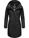 Navahoo Damen Wintermantel Winterparka mit Kapuze Letiziaa Schwarz Gr. M