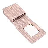 NOLITOY Kleine Lippenstifttasche mit Spiegel Leder Kleiner Kosmetiktasche Tragbares Make Up Etui für Reisen Lippenstifthalter für Handtasche Aufbewahrungsbox für Lippenstifte