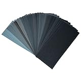 Miady Schleifpapier Set 36 Stück Körnung von 120 bis 3000, Nass und Trocken für Auto, Holz, Stein, Lack, Metall, Glas 23x9 cm