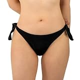 MYLILY Tanga Bikinihose zum Binden Schwarz | Bikini Damen Tanga | Bikini Bottom | Bikini Brazilian Style | Bikinihose Schwarz | Bikini Thong | Bikini Unterteil Damen | Öko Tex Zertifiziert (M)