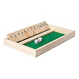 zalati Shut The Box Regal Würfelspiel, 12 Zahlen mit 2 Würfeln, Klassiker, Tischspiel für Erwachsene, Bar, Pub, Party, Reisen, Mathematik