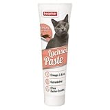 BEAPHAR - Lachsöl Paste Für Katzen - Omega 3 & 6 - Wertvoller Genuss Mit Lachsöl - 0% Zuckerzusatz - DHA Unterstützt Die Sehkraft - 100g