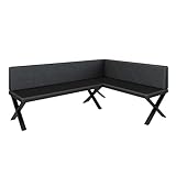 Eckbank Akiko Metal X - Eckbankgruppe für Ihrem Esszimmer, Küche modern, Sitzecke, Essecke. Perfekt für Küche, Büro und Rezeption. Solide und Starke Verarbeitung. (196x142-Rechts-Soft11)