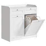 VASAGLE Badschrank mit Wäschekörbe, Wäscheschrank,...