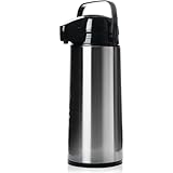 Pumpkanne Edelstahl mit Glaseinsatz 1,8L Isolierkanne Getränkespender Kaffeekanne