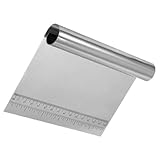 BATHVEVE Edelstahl Teigschneider mit Messskala Küchenhelfer Teigspachtel und Schaber für Backen Schneiden Portionieren von Teig Vielseitig Rostfrei Leicht zu Reinigen Zufällige Farbe