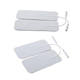 Healvian 4 Stück Teiliges Elektroden Pads mit Non Woven Rückseite Gute Haftung Flexible Anwendung für Ems und Massagegeräte Kompatibel mit Steckern Leicht und Hautfreundlich