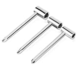 Gitarren-Halsstabschlüssel, 3 Stück, 7 Mm/8 Mm/6,35 Mm, Einstellwerkzeug für Gitarrenhals Zur Wartung (Silber 6,35 mm + 7 mm + 8 mm, drei Sätze)