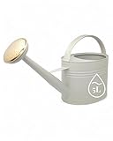 LIVLIG Zink Gießkanne 5 Liter, Garten Giesskanne Metall, Blumengießkanne für Innen und Außen, Vintage Gießkanne, abnehmbare Tülle, Farbe: Greige