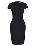 GRACE KARIN 50er Jahre Kleider festlich Rockabilly Kleid Vintage Retro bleistiftkleid schwarz etuikleid CL8947-1 XL