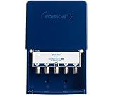 EDISION OMS-4 SAT-Verteiler 4-Fach MAST Outdoor, geignet für TV, Satellit, Kabel-Fernseher, Radio, Unicable, Frequenzbereich 5-2400Mhz, DVB-S2, DVB-T2, DVB-C, DC Durchgang, Wetterfestes Gehause