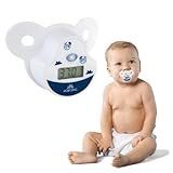 Mobiclinic  ®, Schnullerthermometer Baby, Europäische Marke, Thermometer, Schnuller, Fieberthermometer, Mit Fieberalarm, Digitales Thermometer, LCD-Anzeige, Soft, Präzise Technologie, Weiß