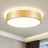 Vikaey LED Deckenleuchte Gold, 30W Deckenlampe Wohnzimmer Rund 40cm, Moderne LED Lampe Decken 4000K Neutralweiß für Schlafzimmer, Küchen, Badezimmer, Esszimmer, Kinderzimmer, Flur