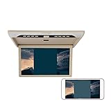 Auto-TV HD 1920 * 1080P 19-Zoll-Auto-Dachmontage-Monitor Auto-Videoplayer-Deckenmonitor Klappdach mit USB/TF / / FM-Sender Bietet Ihnen ein super visuelles Erlebnis(19 Mirror Beige-AN)