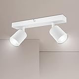 Ketom Deckenstrahler LED Weiß, Deckenstrahler 2 Flammig, LED Deckenleuchte Schwenkbar, GU10 Deckenlampe Spot, Spotlight Lampe Modern, Strahler Deckenspot für Küche, Wohnzimmer, Schlafzimmer