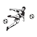 SOPOTUTU Fußball Wandtattoo Selbstklebend Langlebig Abziehbar Rückstände für Glatte Wände Kinderzimmer Gym Tapeten Fußballmuster Wandaufkleber Sport