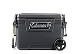 Coleman Convoy 65QT Hochleistungs-Kühlbox mit Rädern, 66 L, Hält EIS bis zu 5 Tage, Vollschaumisolierung, Große, robuste, tragbare Kühlbox für den harten Einsatz im Freien und auf Baustellen