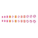 24 Stück Acryl Press on Nails Kurze quadratische Form Kunstnägel mit Blumenmuster für einen luxuriösen Maniküre-Look Glänzende Nagelkunst