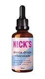 NICKS Stevia Flüssig Flavour Drops Schokolade (50ml), Keto Zuckerfreie Tafelsüße ohne Kalorien, Low carb Zuckerersatz, Süßstoff, Flüssigsüße, Alternative zu Zucker, Süßungsmittel mit Pipette