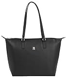 Tommy Hilfiger Damen Tote Bag Tasche Poppy Plus mit Reißverschluss, Schwarz (Black), Onesize