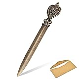 HERCHR Brieföffner Mit Stahlgriff Rostfrei, 12.8 cm, Letter Opener, Schreibtische Büro Brieföffner Metallbeschichteter Umschlagöffner Umschlagschneider Für Zuhause(6)