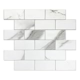 Avant Decor Wandfliesen zum Abziehen und Aufkleben | Wandfliesen für Küche und Bad | Einfache DIY-Installation | Steinverbund-U-Bahn | 29,5 x 28,7 cm | Box mit 8 Fliesen
