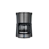 Severin Kaffeemaschine, Kaffeeautomat mit Glaskanne, Durchbrühdeckel und Tropfstopp, Schwenkfilter, Abschaltautomatik, integriertes Kabelfach 1,25 L Füllmenge, 1000 Watt, dark inox, KA 9340