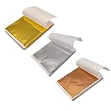 VILLCASE 300 Blattgold Imitationsfolie zum Basteln mit Glänzender Goldener Folie Vielseitig Einsetzbar für Selbstgemacht Handwerk und Dekorative Wohnungsverschönerung